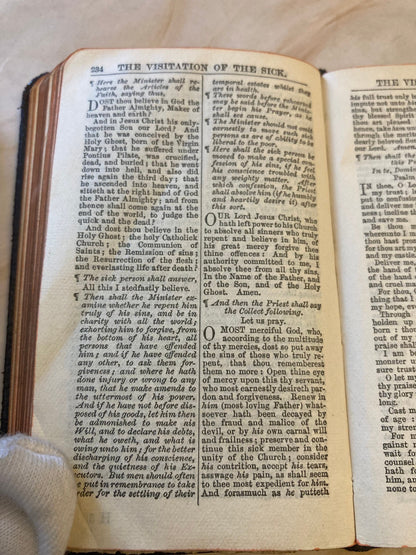 1914 Book of Common Prayer Mini Leather Pocket Prayer Book Church of England - Ref x342