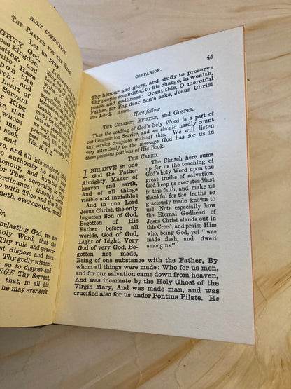 1920 Antique Holy Communion Book Epistles & Gospels Vintage Christian Prayer Book - (Ref x339)