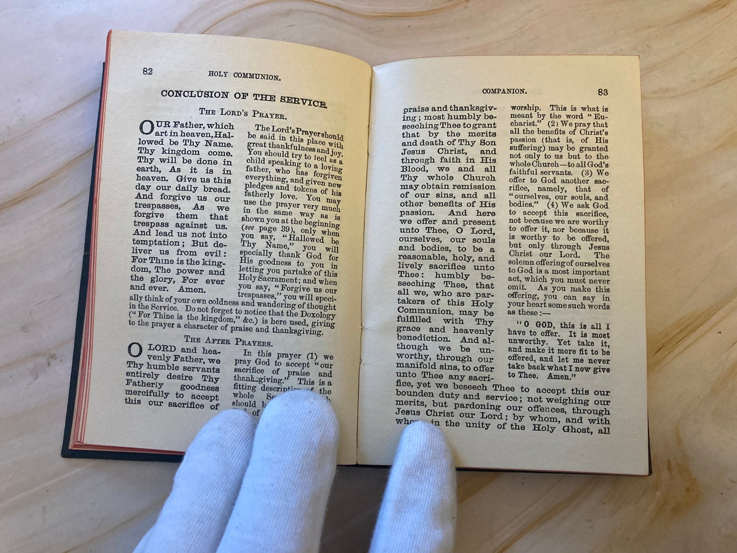 1920 Antique Holy Communion Book Epistles & Gospels Vintage Christian Prayer Book - (Ref x339)