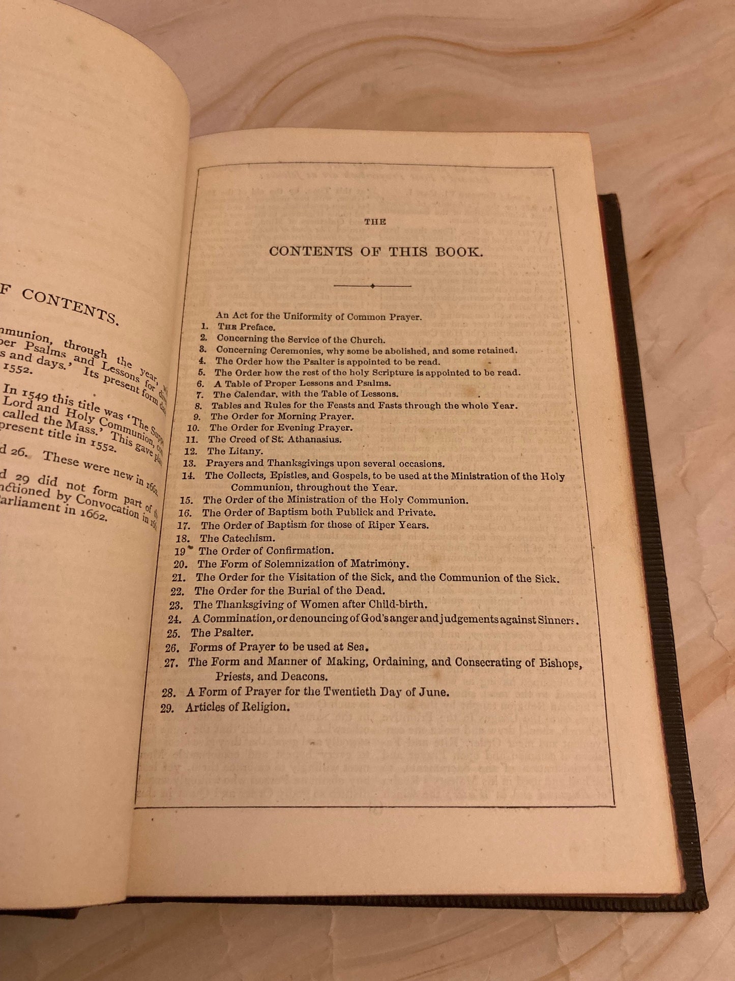 1873 Book of Common Prayer – Antique Psalms Book – Victorian Christian Prayer Book - Ref x334