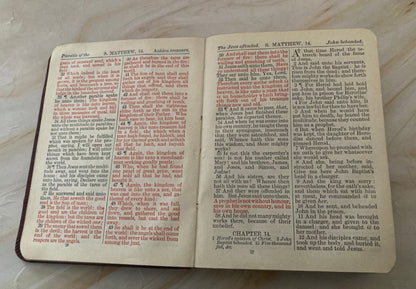 Red Letter New Testament Bible Vintage Christian Bible Pocket Bible - (Ref x331)