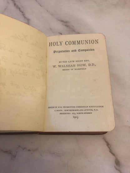 1915 Holy Communion Book Prayer Book Vintage Christian Religious Book - (Ref x466)