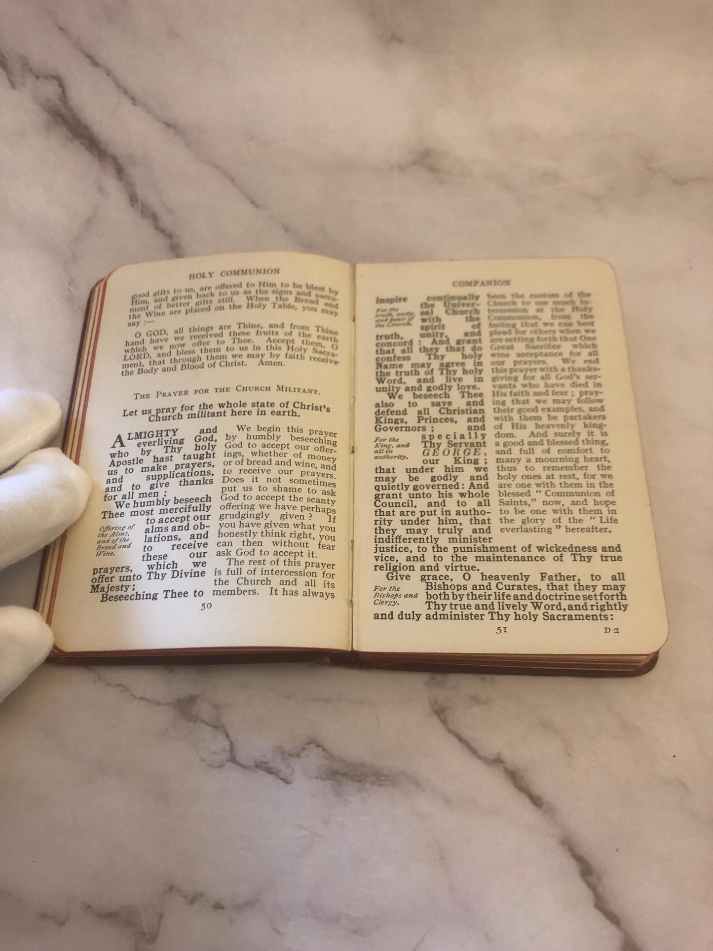 1915 Holy Communion Book Prayer Book Vintage Christian Religious Book - (Ref x466)