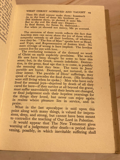 1940 Christian Book What Christ Achieved and Taught Vintage Religious Book - (Ref x265)