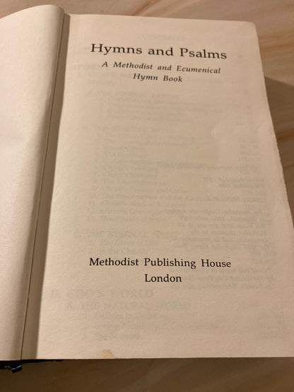 1983 Vintage Hymns & Psalms Book Black Leather Church Worship Book Christian Hymnal - (Ref x255)