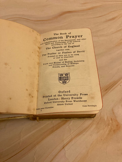 Vintage Book of Common Prayer Small Pocket Bible Psalms Hymns Christian Gift Antique Prayer Book - (Ref x247)