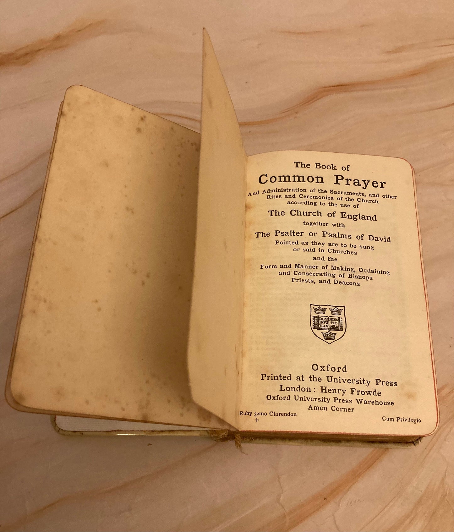 Vintage Book of Common Prayer Small Pocket Bible Psalms Hymns Christian Gift Antique Prayer Book - (Ref x247)