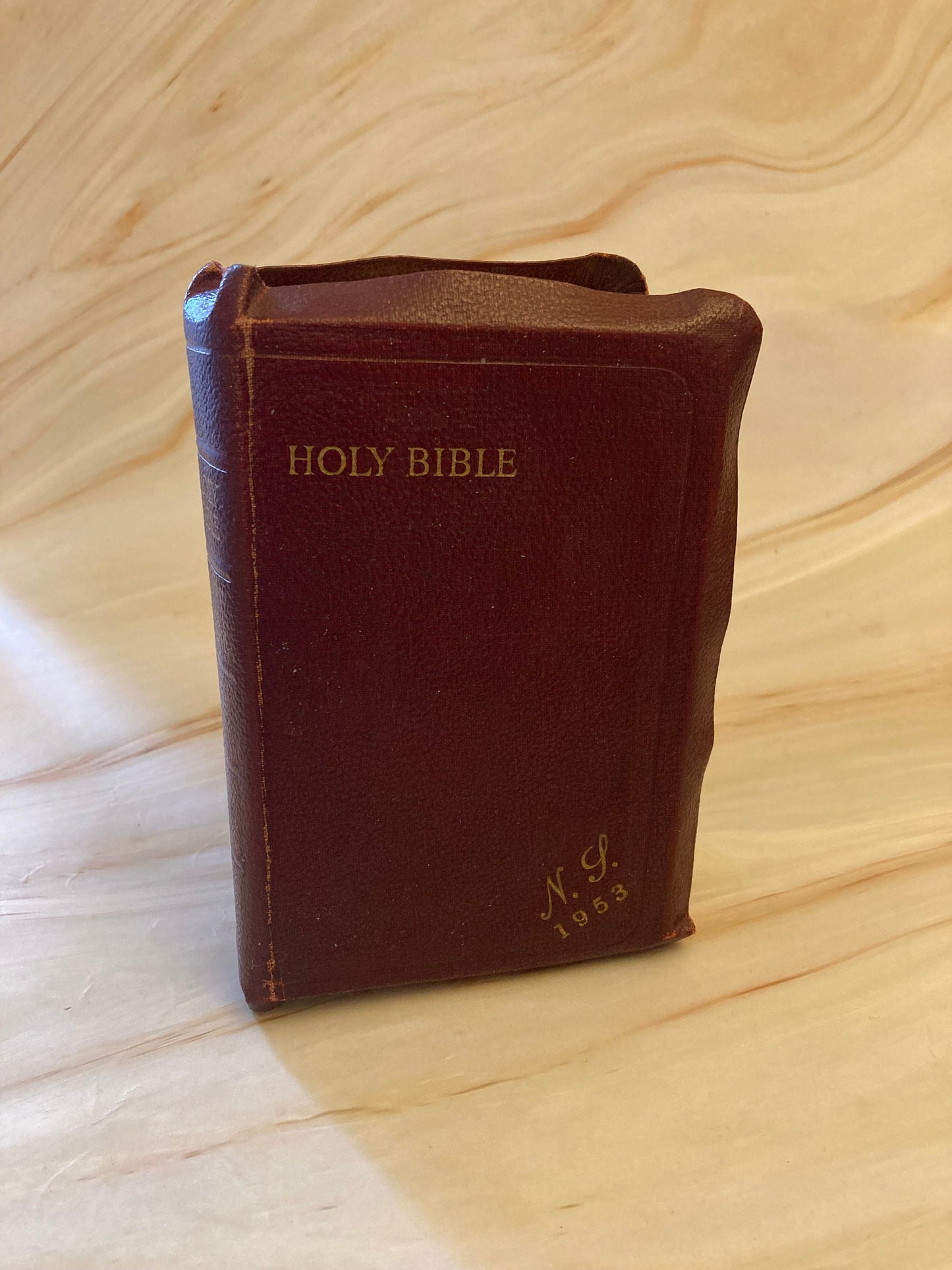 1953 Holy Bible Red Hardcover Vintage King James Version Christian Gift - (Ref X124)