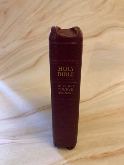 1953 Holy Bible Red Hardcover Vintage King James Version Christian Gift - (Ref X124)