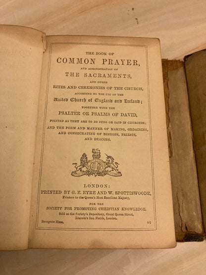 Vintage Pocket Book of Common Prayer Psalms Anglican Church Small Prayer Book - (Ref x226)