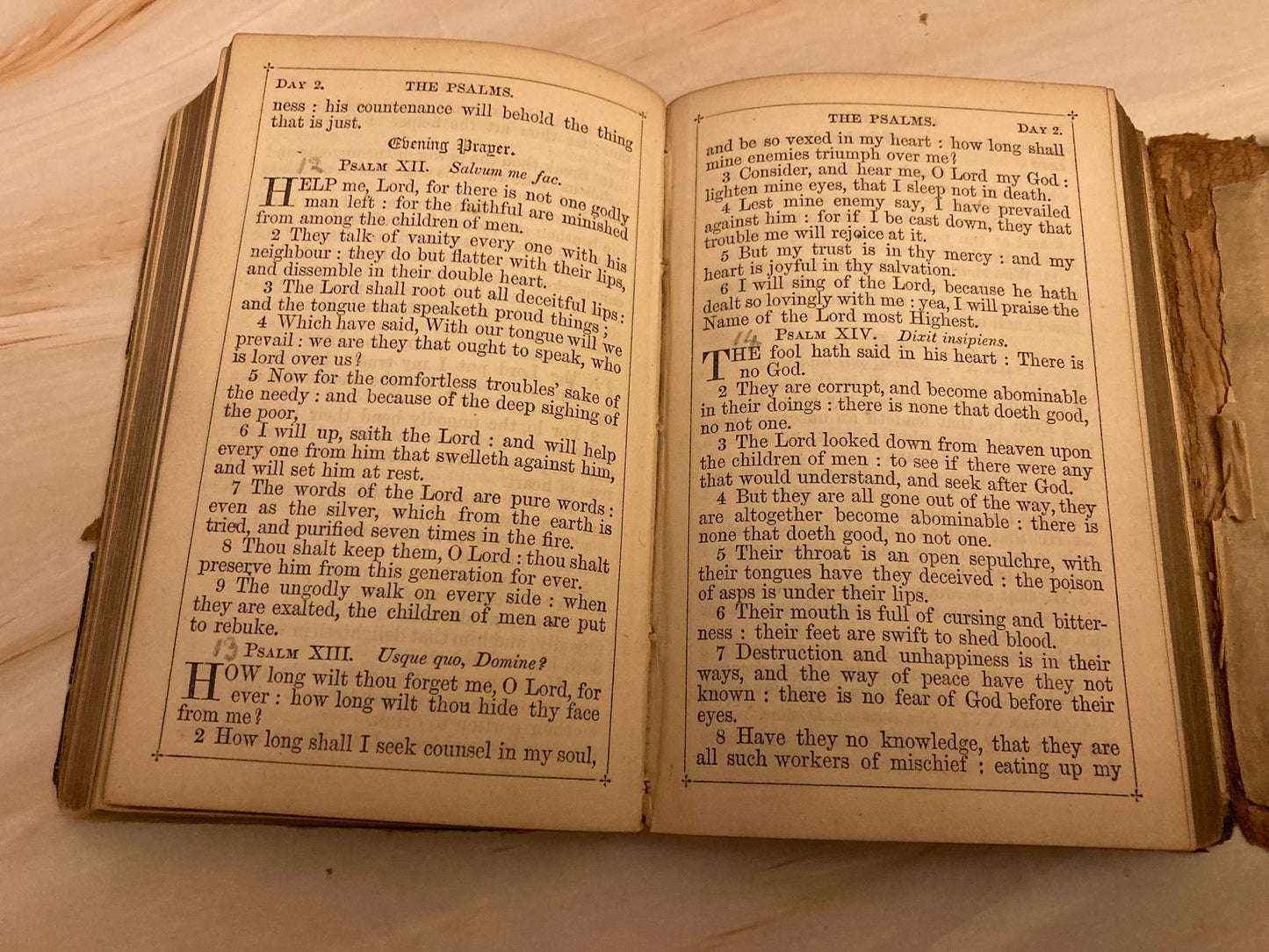 Vintage Pocket Book of Common Prayer Psalms Anglican Church Small Prayer Book - (Ref x226)