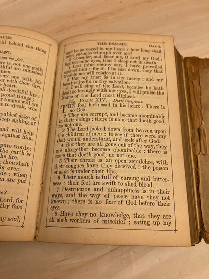 Vintage Pocket Book of Common Prayer Psalms Anglican Church Small Prayer Book - (Ref x226)