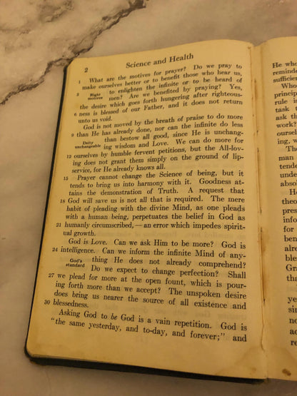 Science and Health with Key to the Scriptures Mary Baker Eddy Vintage Christian Book Religious Study Book - Ref x497