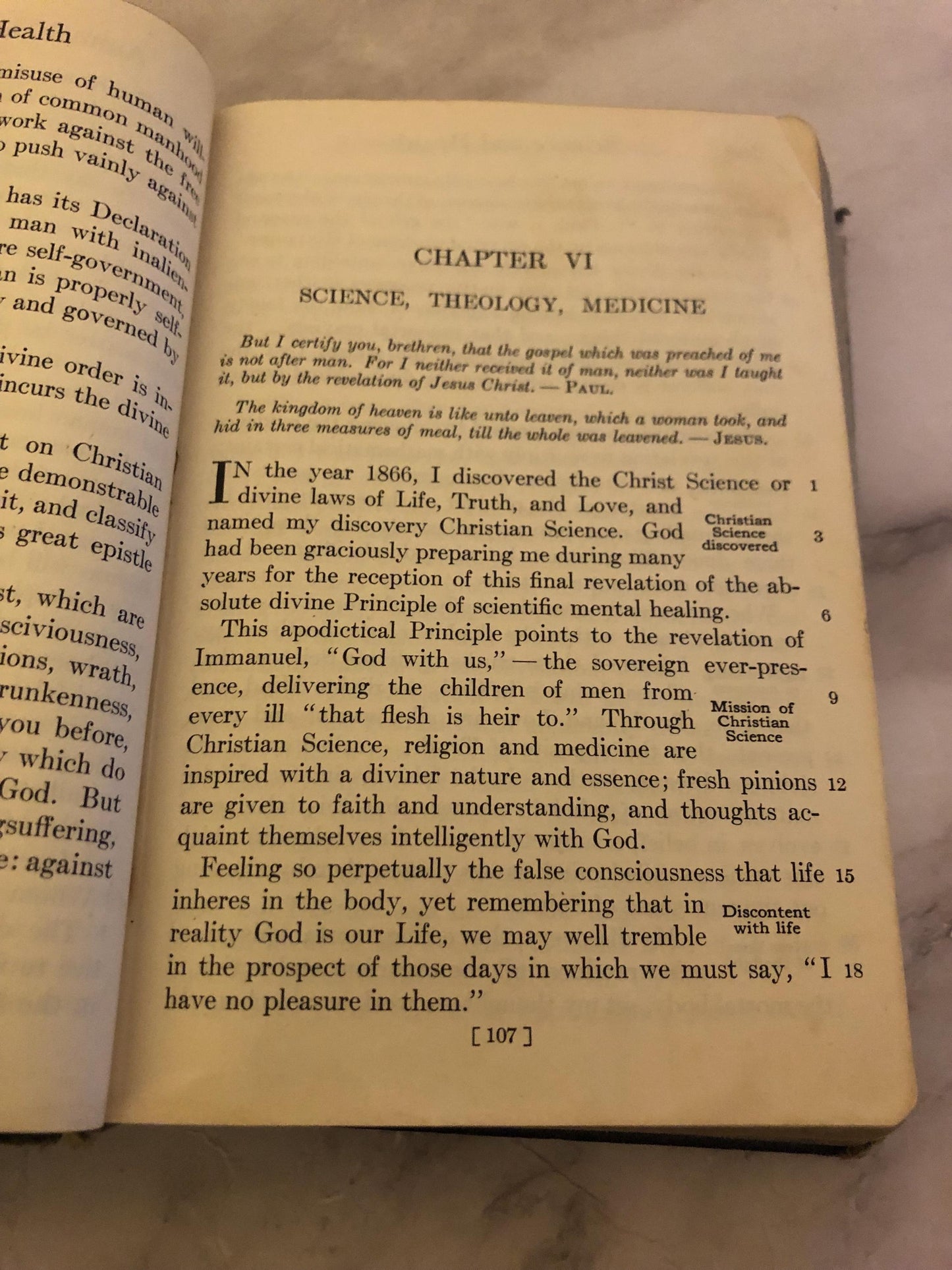 Science and Health with Key to the Scriptures Mary Baker Eddy Vintage Christian Book Religious Study Book - Ref x497