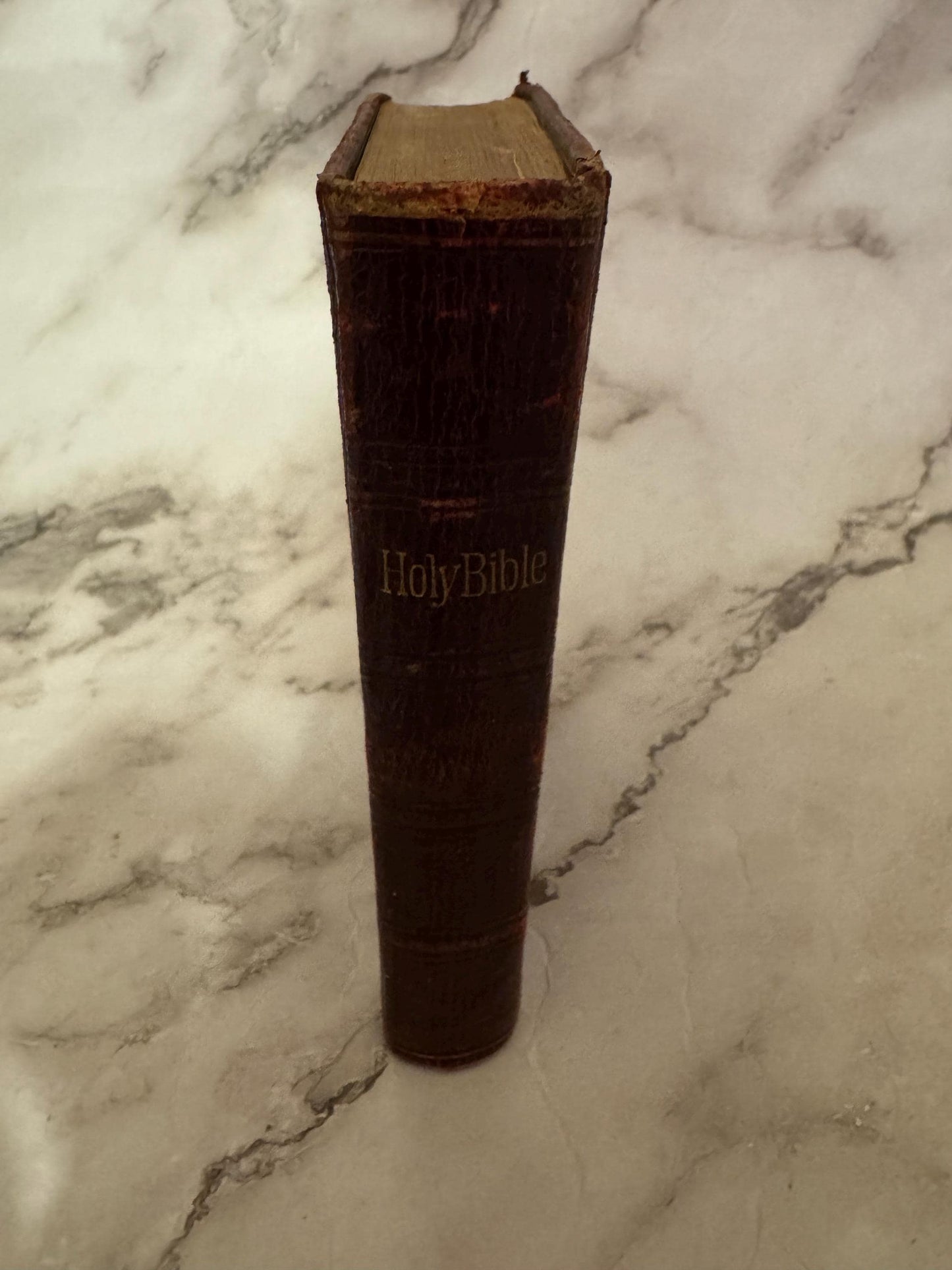 c.1890 Antique Oxford Holy Bible SPCK Victorian King James Bible - Ref x726