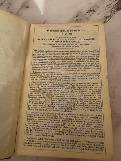 c.1890 Antique Oxford Holy Bible SPCK Victorian King James Bible - Ref x726