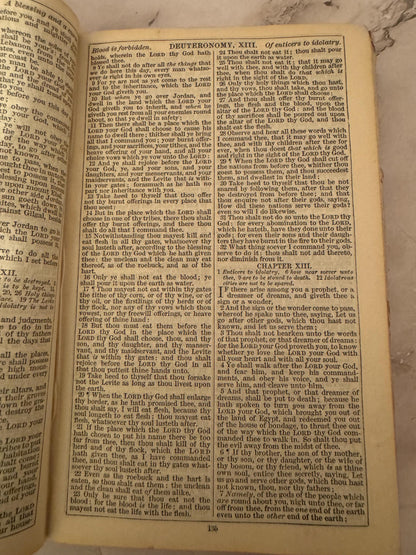 c.1890 Antique Oxford Holy Bible SPCK Victorian King James Bible - Ref x726