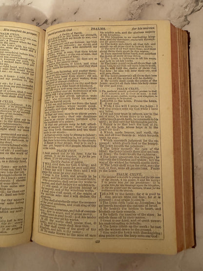 c.1890 Antique Oxford Holy Bible SPCK Victorian King James Bible - Ref x726