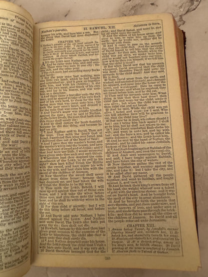 c.1890 Antique Oxford Holy Bible SPCK Victorian King James Bible - Ref x726