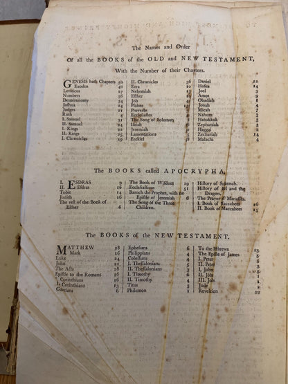 1795 Massive Antique Oxford Holy Bible With Apocrypha Museum Size