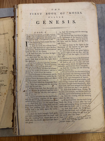 1795 Massive Antique Oxford Holy Bible With Apocrypha Museum Size