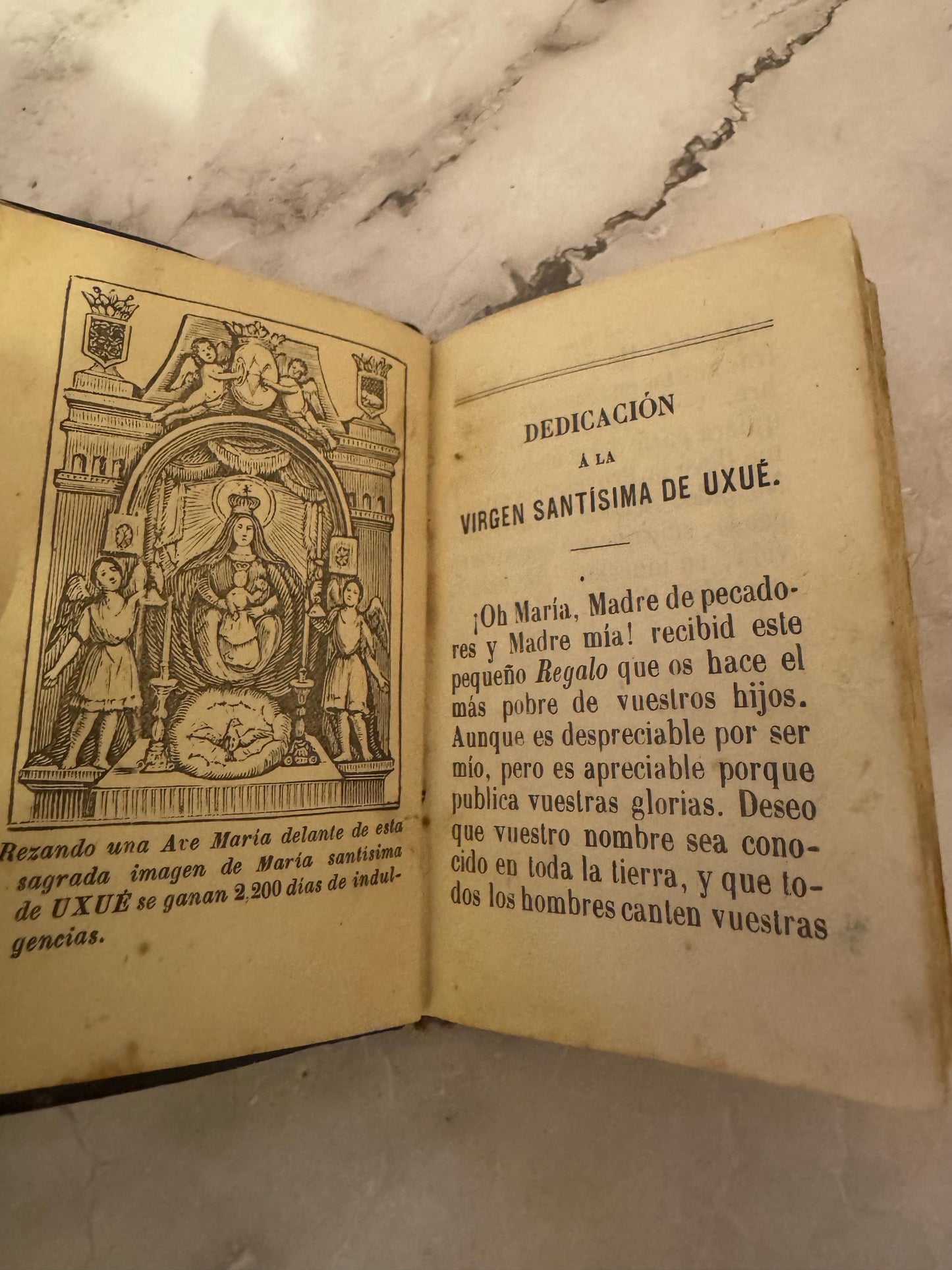 1887 Miniature Spanish Catholic Devotional | Regalo a la Virgen Santísima de Ujué - Ref x724