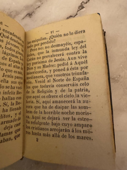 1887 Miniature Spanish Catholic Devotional | Regalo a la Virgen Santísima de Ujué - Ref x724