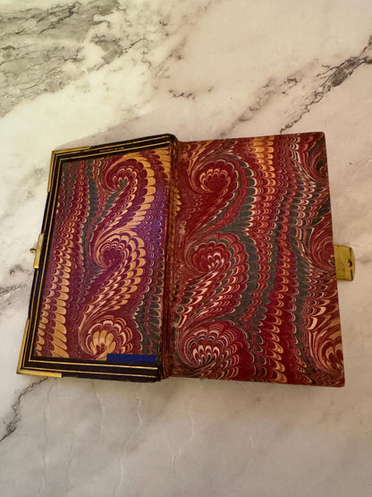 1877 Polyglot Bible Antique Leather Brass Clasp Bible - Ref x723