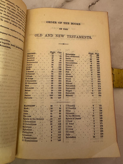 1877 Polyglot Bible Antique Leather Brass Clasp Bible - Ref x723