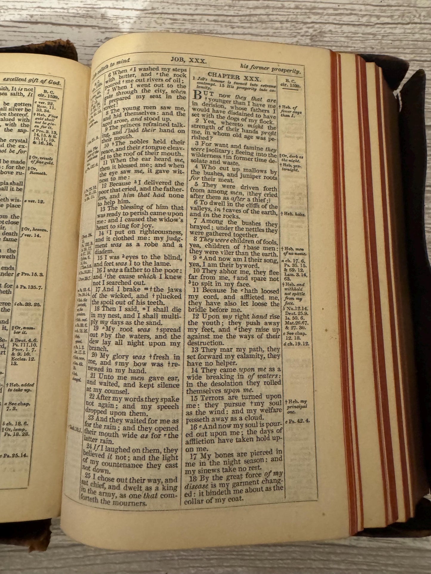 c1800s Antique Holy Bible Oxford University Press Leather Bound Victorian Bible Red Edges - Ref x721