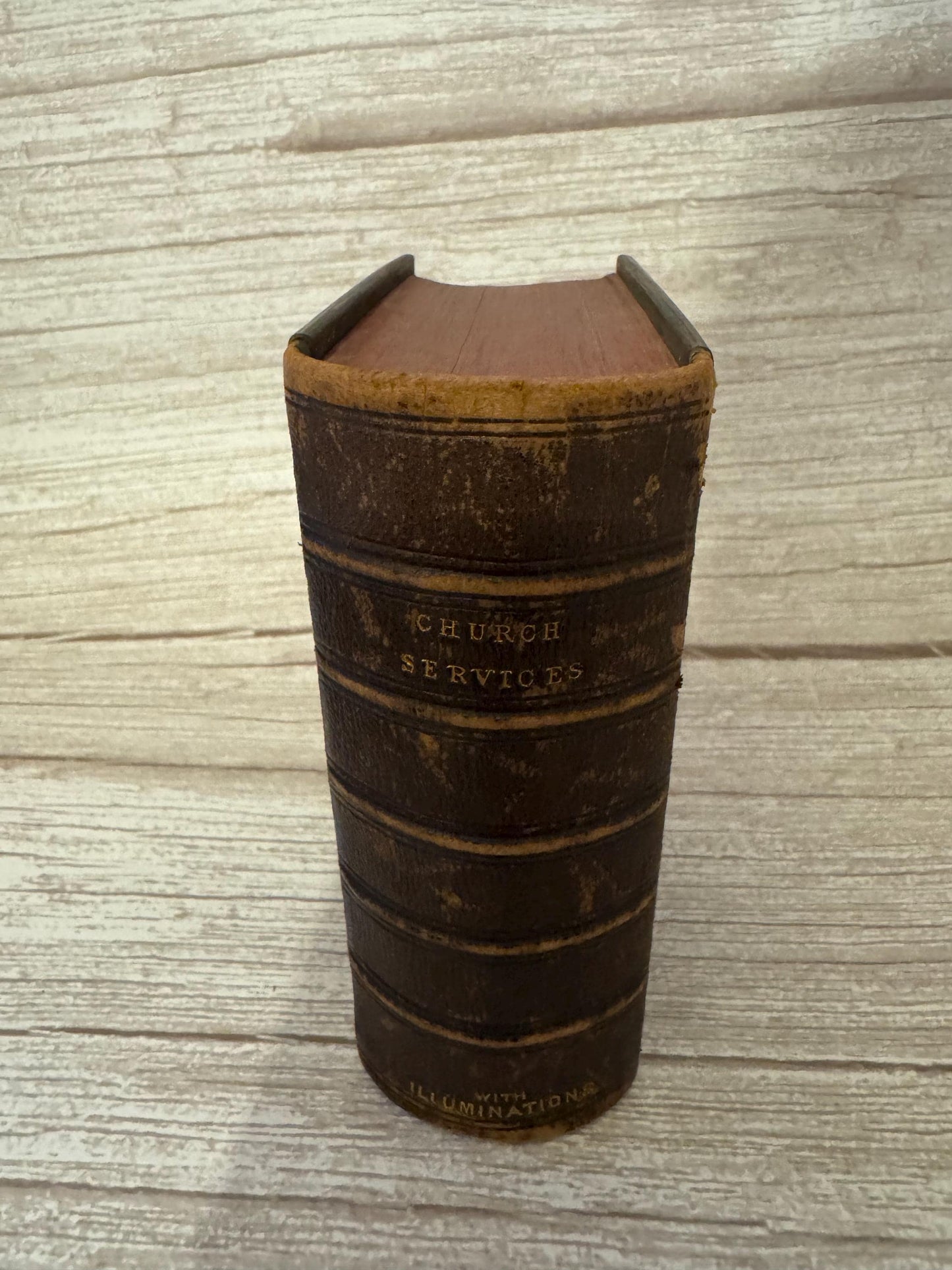 Victorian Holy Bible & New Testament 1864 Book of Common Prayer Brass Clasp Illuminated Leather Bound - Ref x720