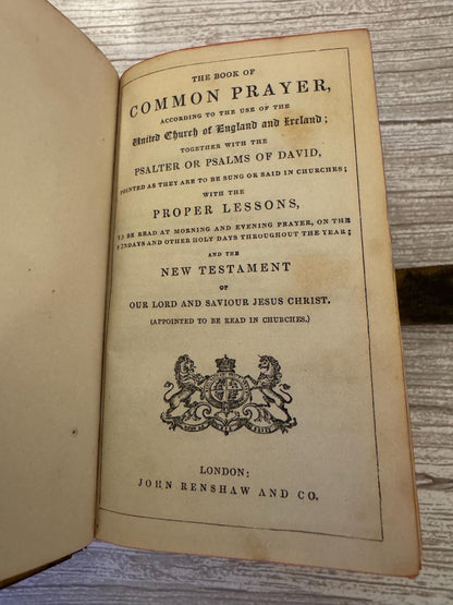 Victorian Holy Bible & New Testament 1864 Book of Common Prayer Brass Clasp Illuminated Leather Bound - Ref x720