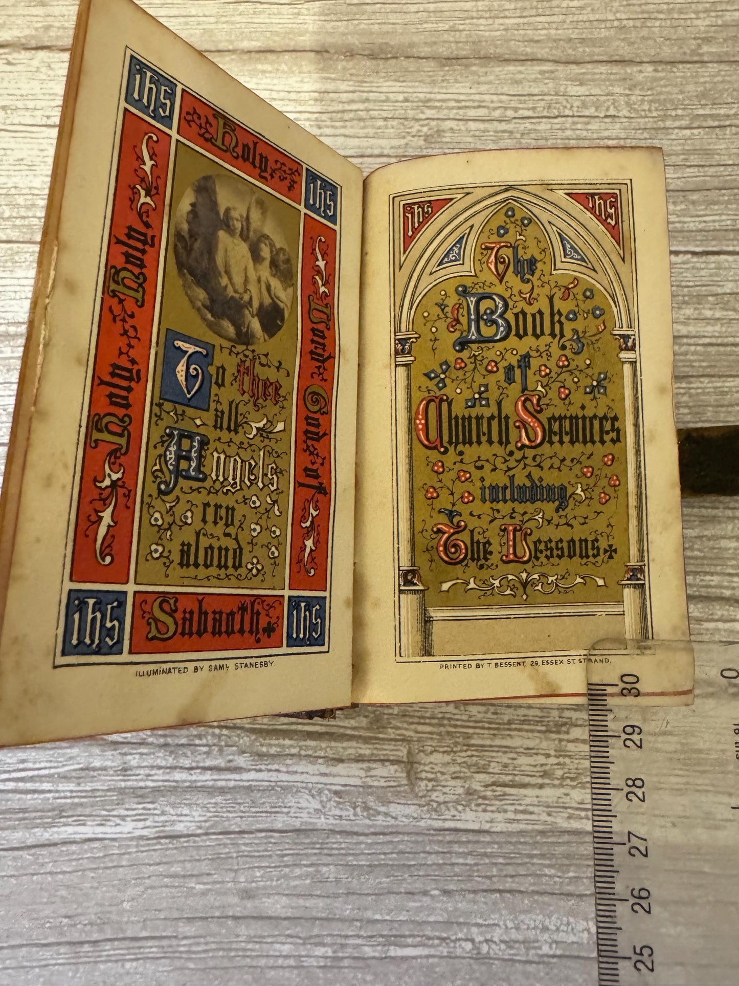 Victorian Holy Bible & New Testament 1864 Book of Common Prayer Brass Clasp Illuminated Leather Bound - Ref x720
