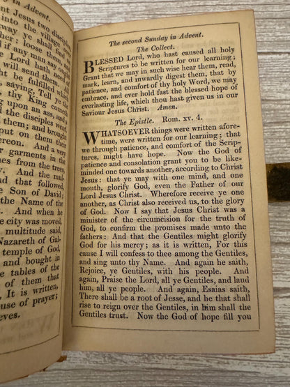 Victorian Holy Bible & New Testament 1864 Book of Common Prayer Brass Clasp Illuminated Leather Bound - Ref x720