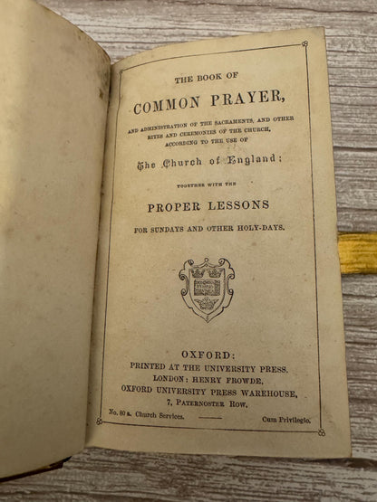 c1880 Holy Bible New Testament Book of Common Prayer Brass Clasp Oxford Press - Ref x719
