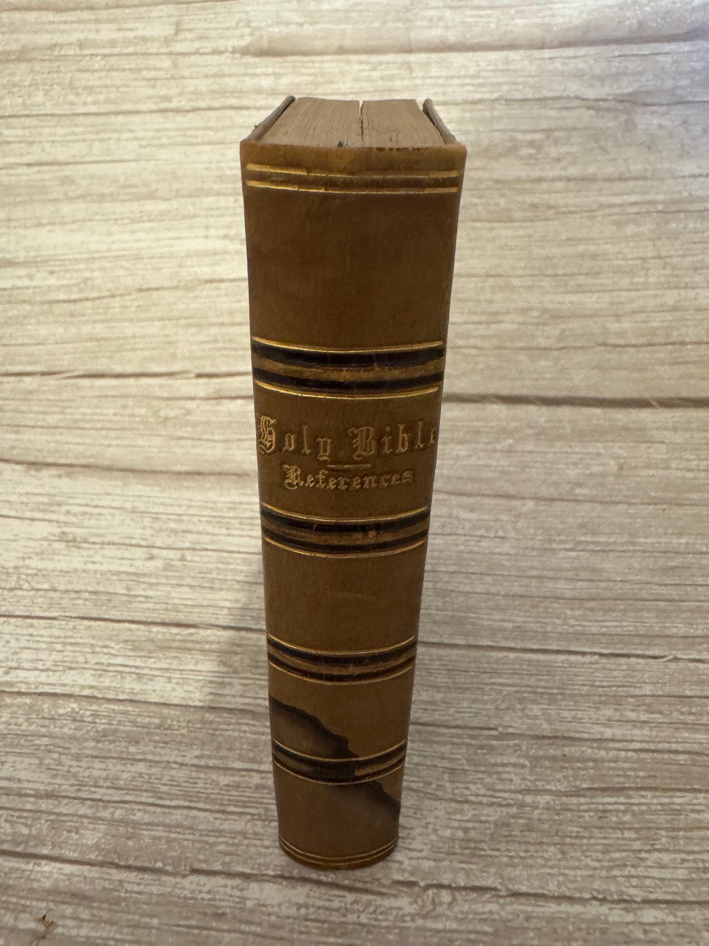 Antique Pearl Reference Bible c.1800s Pocket Bible Maps Leather Bound KJV - Ref x718