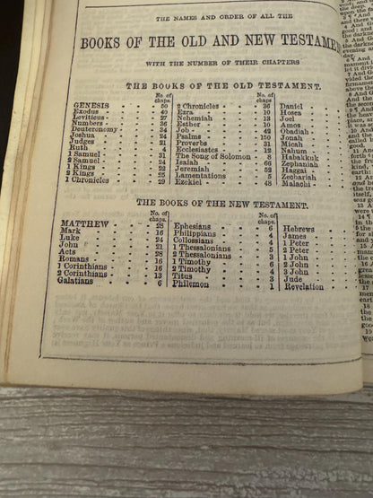 Antique Pearl Reference Bible c.1800s Pocket Bible Maps Leather Bound KJV - Ref x718