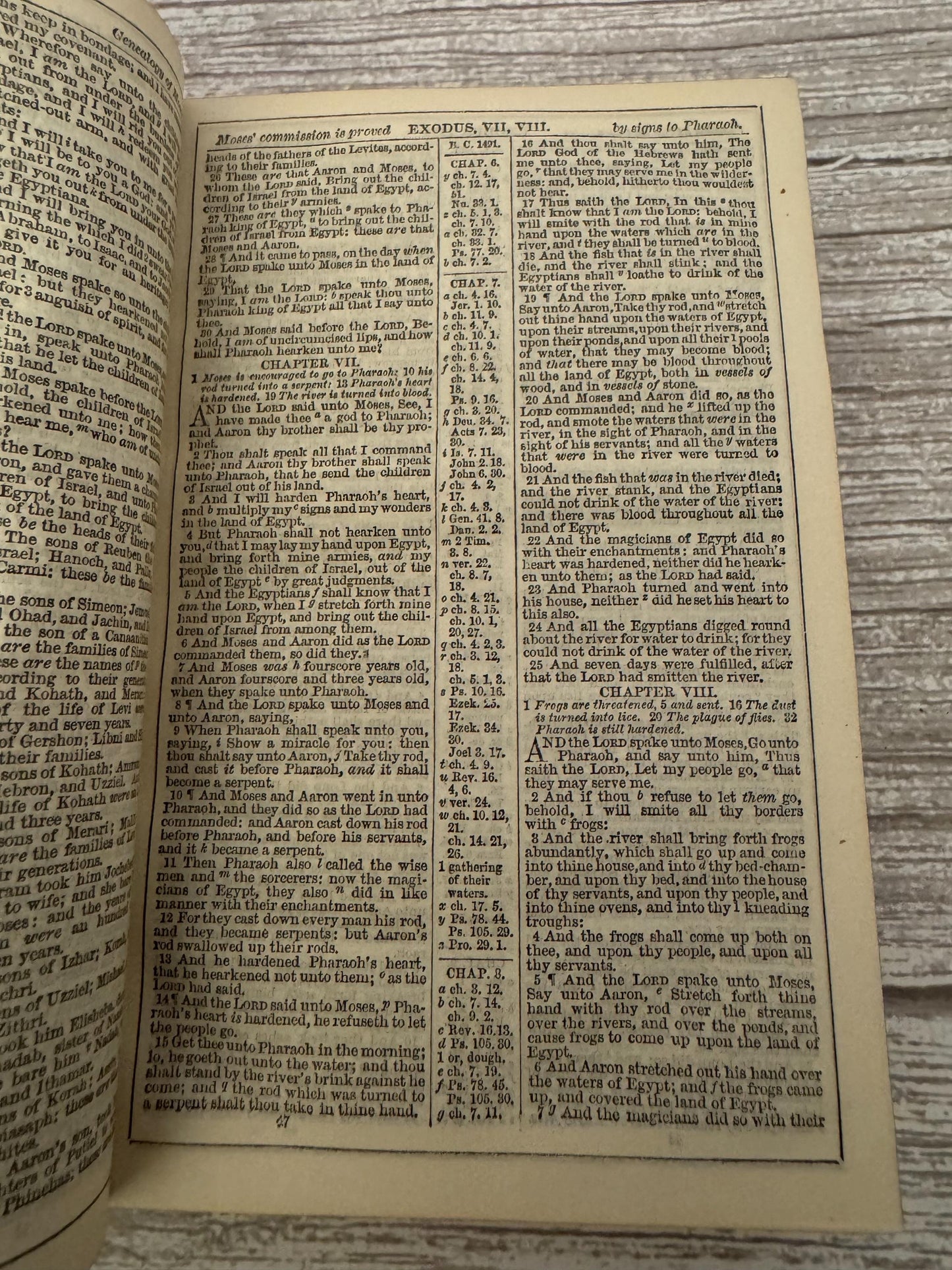 Antique Pearl Reference Bible c.1800s Pocket Bible Maps Leather Bound KJV - Ref x718