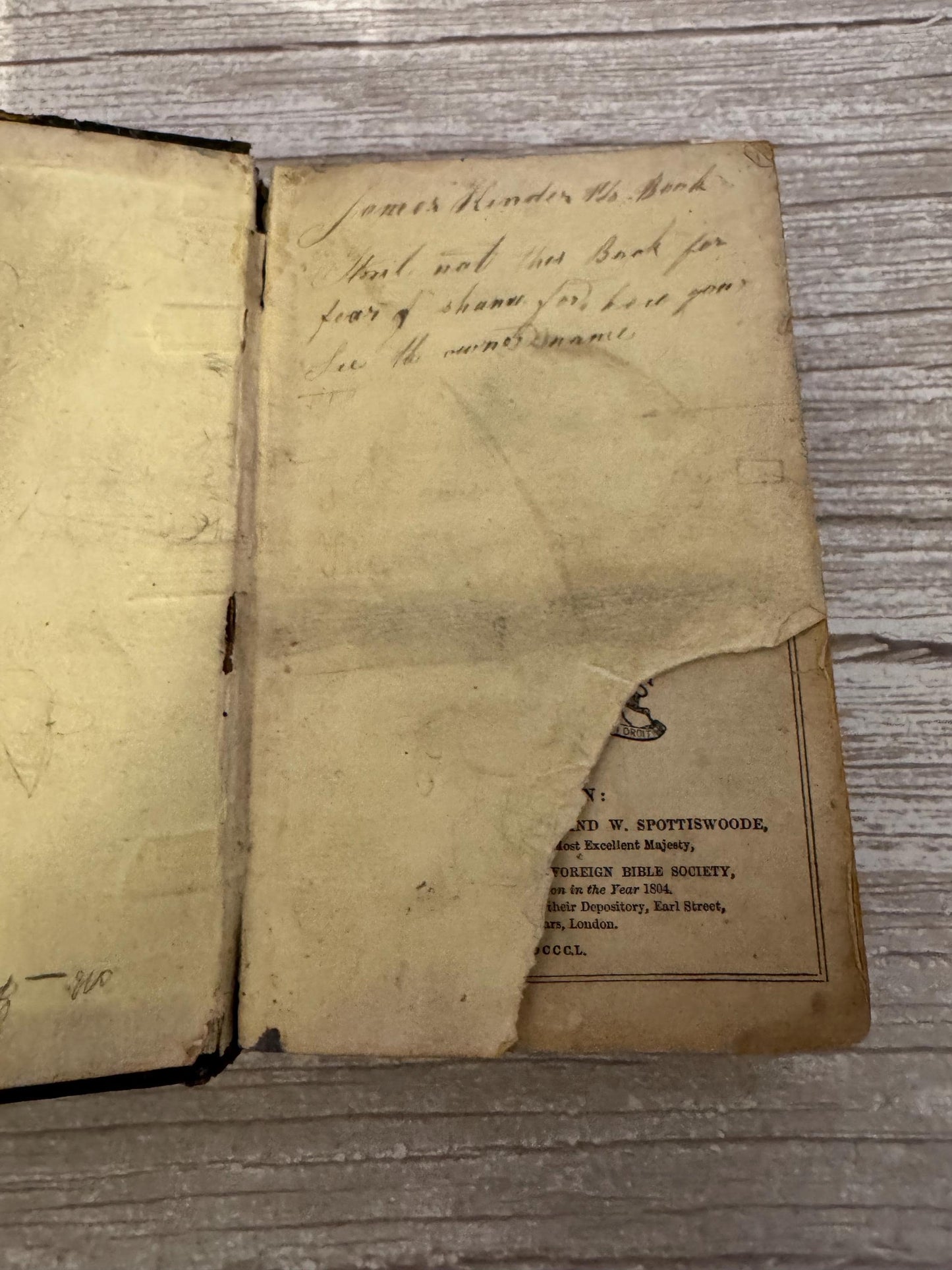 1850 Small Antique Holy Bible Victorian Leather Bound King James Bible - Ref x716