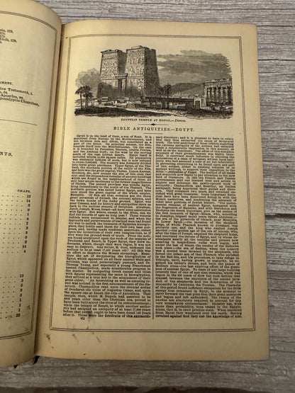 Antique 1850 Illustrated Oriental Bible with Maps - Ref x717
