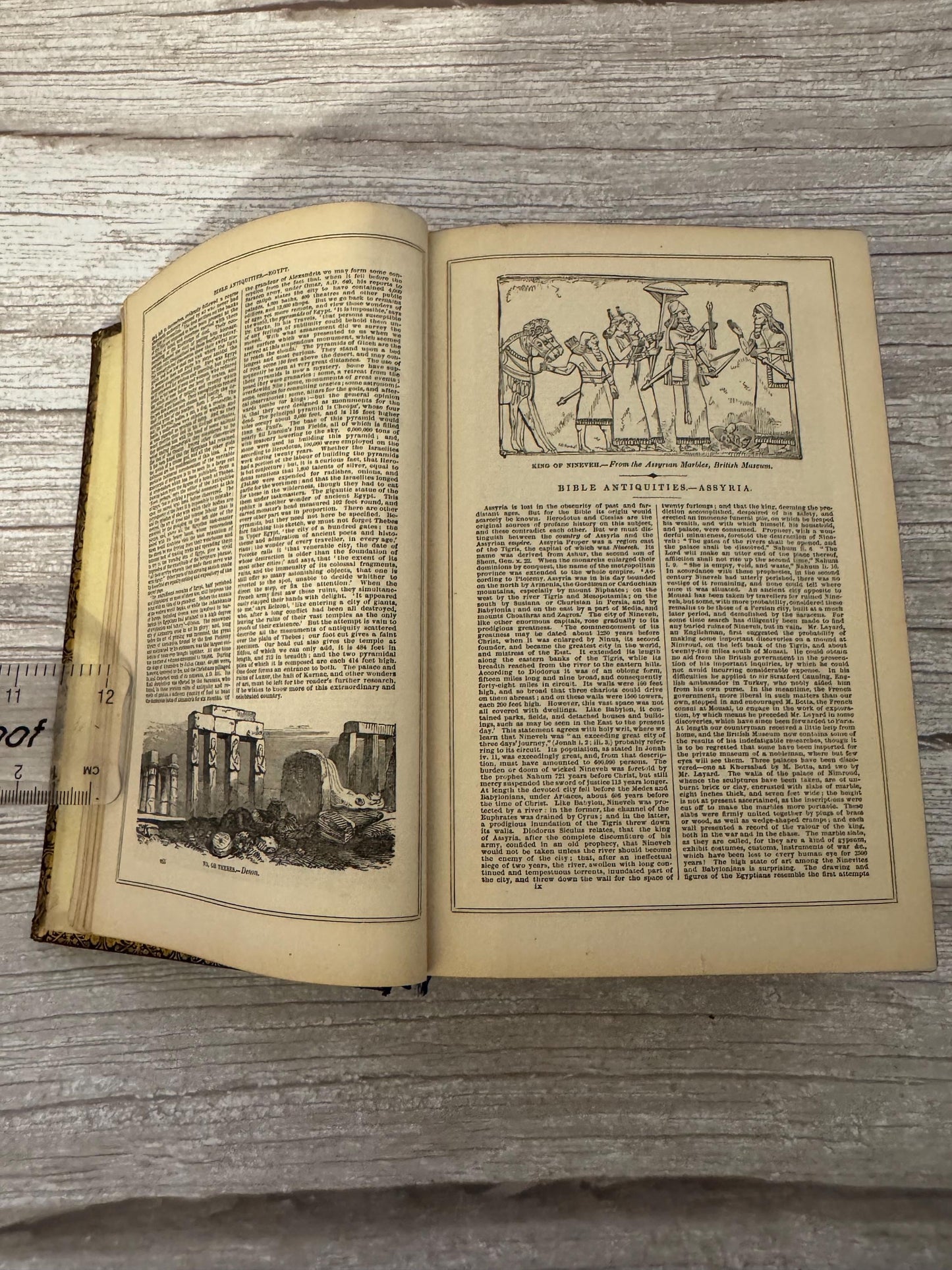 Antique 1850 Illustrated Oriental Bible with Maps - Ref x717