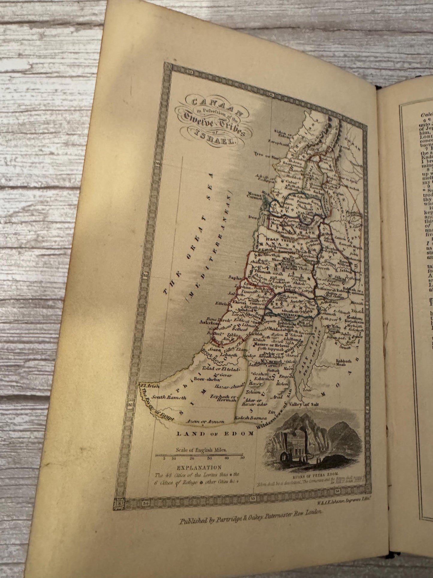 Antique 1850 Illustrated Oriental Bible with Maps - Ref x717