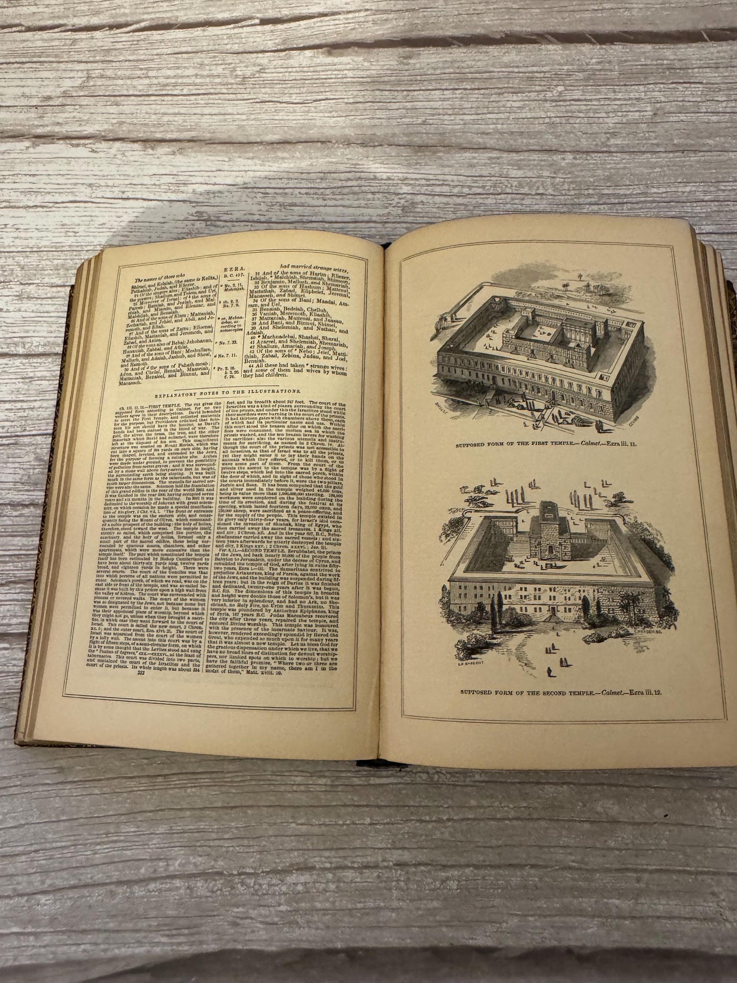 Antique 1850 Illustrated Oriental Bible with Maps - Ref x717