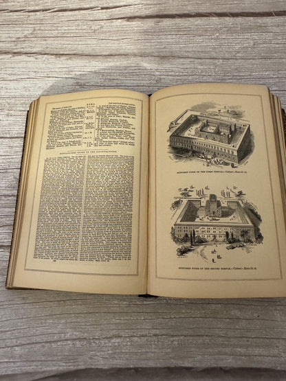 Antique 1850 Illustrated Oriental Bible with Maps - Ref x717
