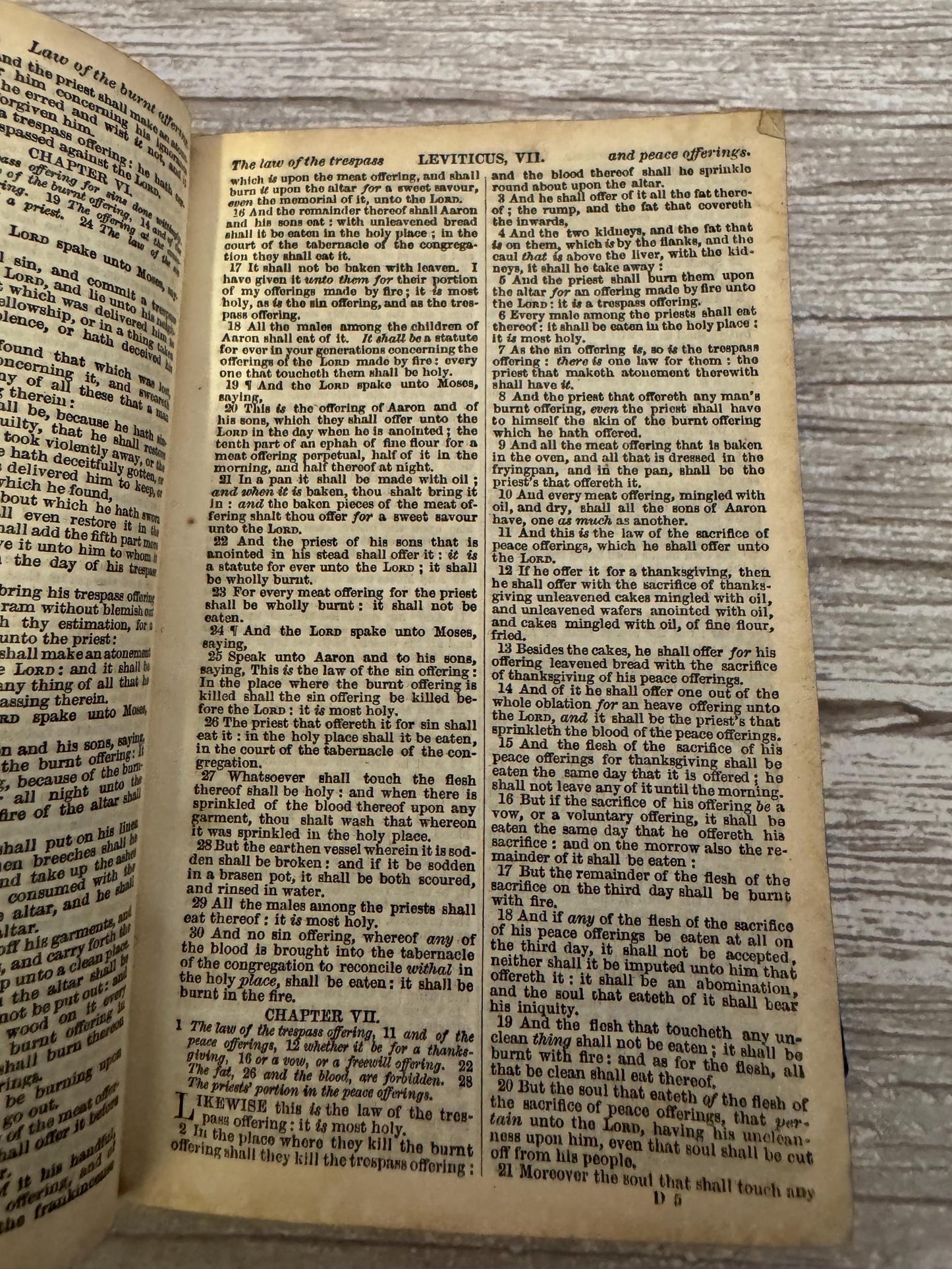 1850 Small Antique Holy Bible Victorian Leather Bound King James Bible - Ref x716