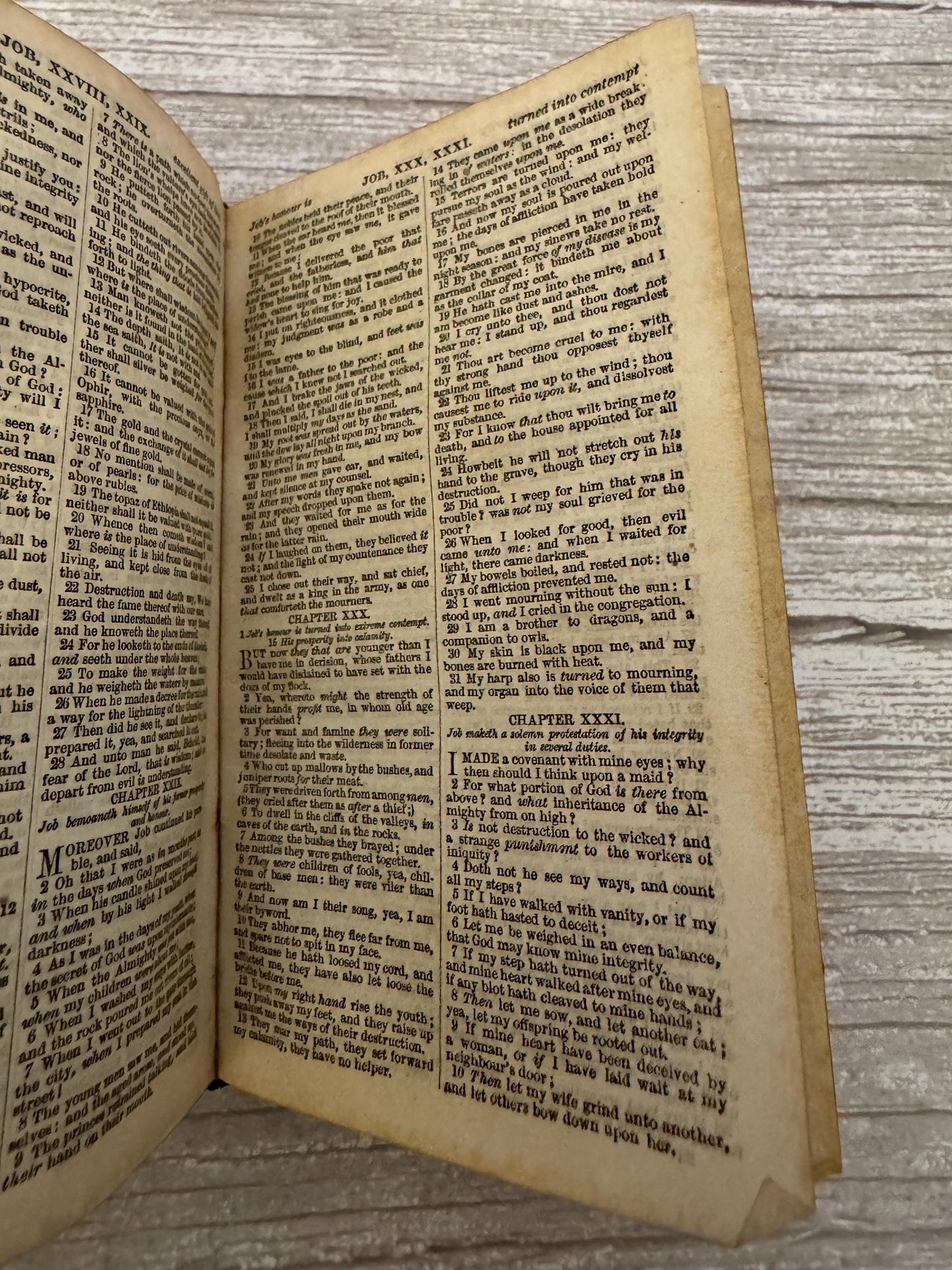 1850 Small Antique Holy Bible Victorian Leather Bound King James Bible - Ref x716
