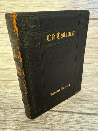 1885 Small Antique Holy Bible Old Testament Revised Version Leather Bound Cambridge Press - Ref x715