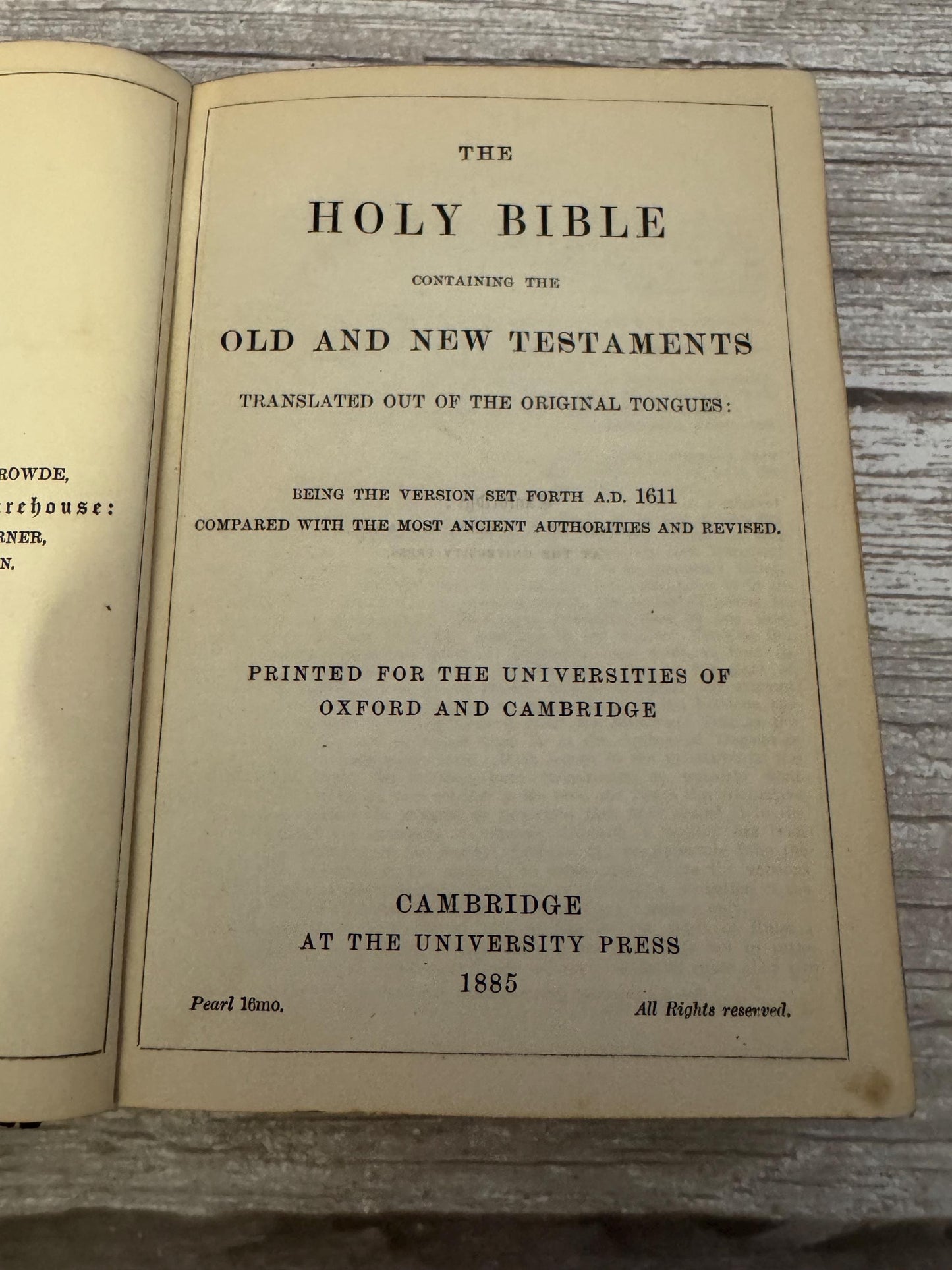 1885 Small Antique Holy Bible Old Testament Revised Version Leather Bound Cambridge Press - Ref x715