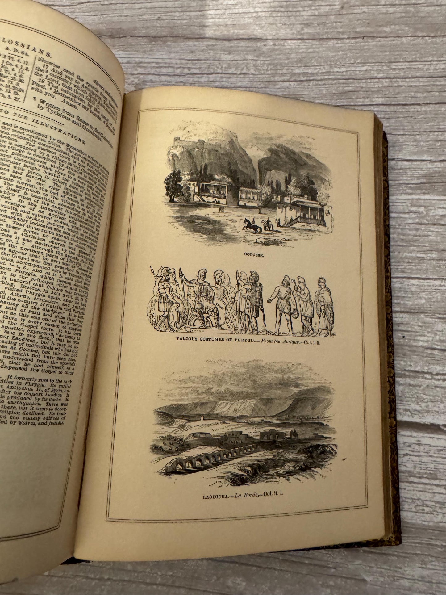Antique 1850 Illustrated Oriental Bible with Maps - Ref x717