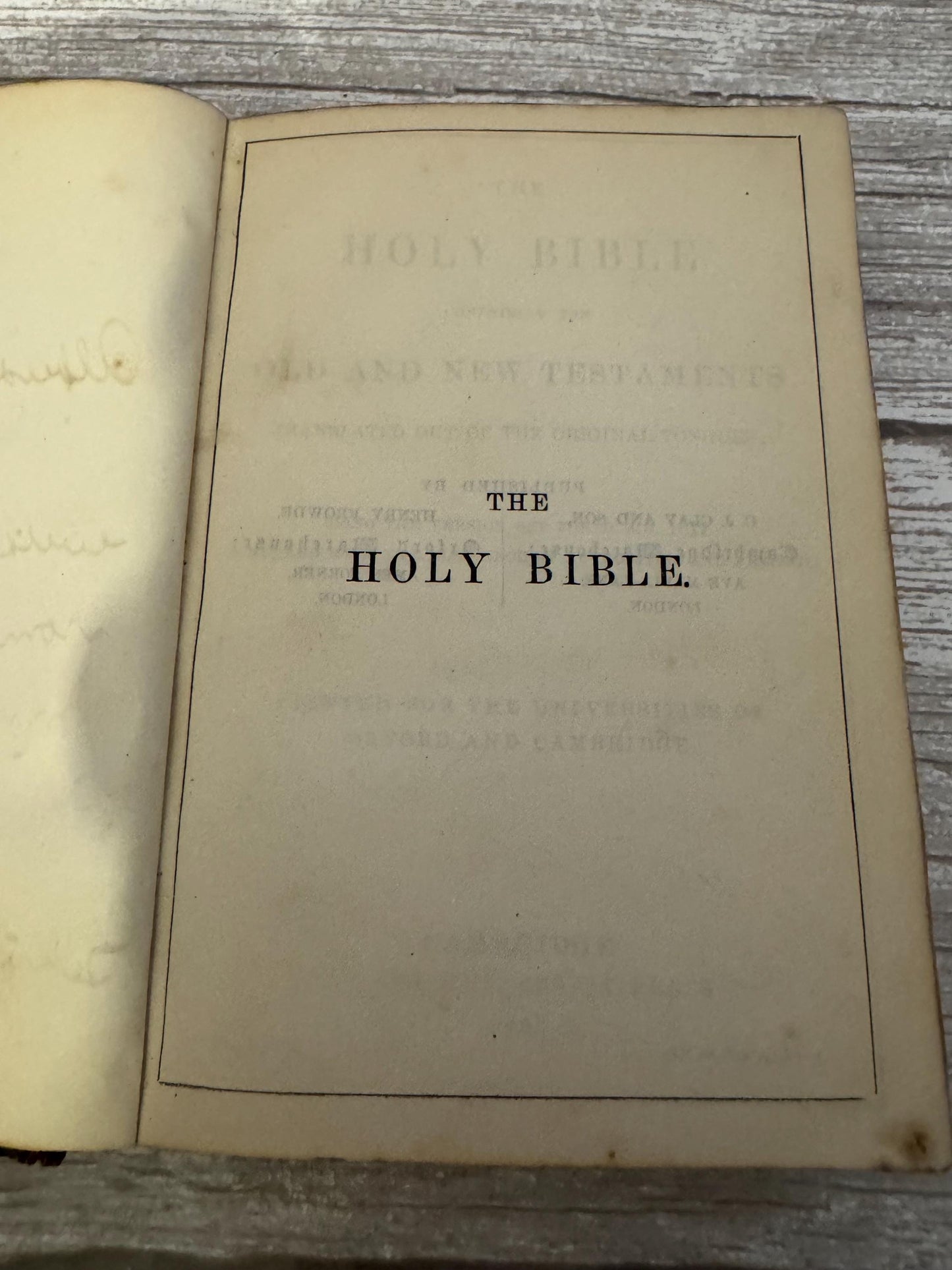1885 Small Antique Holy Bible Old Testament Revised Version Leather Bound Cambridge Press - Ref x715